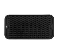 Ujjdwiurgh Tapis de séchage à vaisselle pour plusieurs usages, facile à nettoyer, respectueux de l'environnement, tapis en silicone chaud pour comptoir de cuisine Noir-B Facile à installer