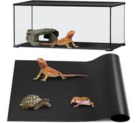 Ujjdwiurgh Tapis de terrarium pour reptile - Revêtement de sol pour léopard, gecko, lézard, serpent, tortue, reptile - 45,7 x 182,9 cm - Noir