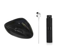 Ujjdwiurgh Tasse Doseuse de Grains de Café, Flacon Pulvérisateur et Cuillère RDT, Ensemble de 3 Pièces, Accessoires de Remplacement pour Barre de Café, Récipients Doseurs en Céramique Noirs