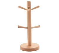 Ujjdwiurgh Tasse en Bois Porte-Arbre avec 6 Crochets, Support de Tasse PréSentoir Tasses Organisateur SéChoir, Crochets de Tasse de Tasse de Café de Thé