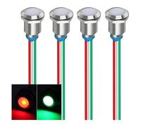 Ujjdwiurgh Témoin lumineux bi-couleur (vert et rouge) 12 mm à économie d'énergie, 12 mm 2 couleurs LED 12 V/24 V/20 mA