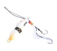 Ujjdwiurgh Tête de Gabarit avec Jupe Jig 60g Gourd Gourd Slider Jigging Lure Lure Luminal Fishing Bait- Grouper White