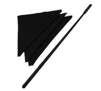 Ujjdwiurgh Tige de Nettoyage pour Flûte en Matière Plastique avec 3 Swabs de Nettoyage Kit de Nettoyage pour Flûte Chiffon de Polissage pour Flûte, Noir