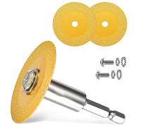 Ujjdwiurgh Tige Hexagonale de 1/4 Po avec 2 Lames de Coupe Diamantées pour Coupe-Tubes en PVC, Mini Disque de Coupe de Verres pour Couper le Verre, A