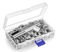 Ujjdwiurgh Trousse à Outils pour œIllets de 12 Mm, 100 Ensembles de PoinçOns pour œIllets, Kit de RéParation de Bâche, pour Sac à Chaussures en Cuir pour Rideaux en Tissu