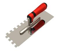 Ujjdwiurgh Truelle crantée carrée en acier inoxydable pour ciment, travaux d'installation de carreaux de maçonnerie, truelle de finition plate de 1,27 cm