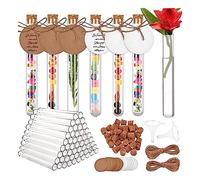 Ujjdwiurgh Tubes à essai en plastique avec bouchon en liège 16 x 150 mm (20 ml), avec étiquette en papier et entonnoir pour corde