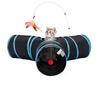 Ujjdwiurgh Tunnel pour chat à 3 voies, tunnels pour chats d'intérieur avec trou ennuyé, balle pour chat, chiot, chaton