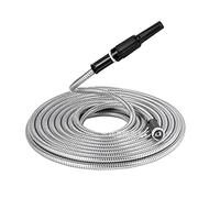 Ujjdwiurgh Tuyau d'arrosage flexible en acier inoxydable 304 de 15,2 m, anti-rouille, facile à utiliser et à ranger
