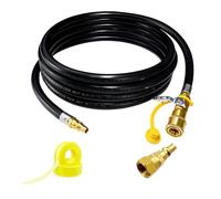 Ujjdwiurgh Tuyau de Propane à Connexion de 12 Pieds pour Camping-Car au Gril, avec Prise de Connexion à Clé de 1/4 Po X Évasement de 3/8 Po
