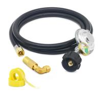 Ujjdwiurgh Tuyau de Régulateur de Propane de 6 Pieds avec Jauge, Pièces de Rechange de Régulateur de Gril Universel QCC1 avec Adaptateur Coudé à 90 Degrés
