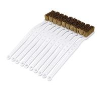 Ujjdwiurgh Ujjdwiurgh(R) 10 Pcs 6.9" Longueur Plastique blanc Poignee laiton Bristle Brosse metallique