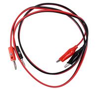 Ujjdwiurgh Ujjdwiurgh(R) 2 Pcs Rouge Noir Banana Fiches a pince crocodile Sonde cable de test 1M