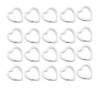 Ujjdwiurgh Ujjdwiurgh(R) 20Pcs Forme de coeur Fendu Bague Porte-cles