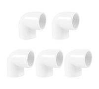 Ujjdwiurgh Ujjdwiurgh(R) 5 Pieces 20mm Dia 90 Degre Angle Coude Raccords de tuyaux en PVC Adaptateur connecteur blanc