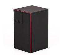 Ujjdwiurgh Ultra 100 + Cartes Un de Cartes BoîTe en Cuir Jeux de SociéTé Cartes Un de Cartes Caisses pour Magique Toutes Les Cartes Keyforge, Noir Rouge