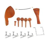 Ujjdwiurgh Un accessoire de piece de violon 4/4 en naturel bois de Jujube Ensemble de reglage fin, Mentonniere repose-menton, Cordes, clous de queue, corde de queue, vis, plaques a coulisse, bouton