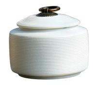 Ujjdwiurgh Urne Animale en Céramique pour Chiens Boîte Funéraire en Céramique Coffre pour Animaux pour Cendres Urne Souvenir Mémorial Blanche 10x 8,5CM