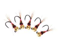 Ujjdwiurgh UV Bead Head Nymphe Jig Head Euro Nymphe Fly Fishing Fast Fast Fast Rinking for Trout and Grayling Appâts