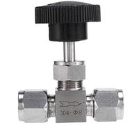 Ujjdwiurgh Valve à aiguille réglable O.D 8 mm Tube en acier inoxydable 304 haute pression résistant à l'acide Jeu de cartes droites Crane