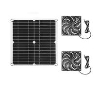 Ujjdwiurgh Ventilateur Alimenté par Panneau Solaire Adapté au Toit de RV de Serre de Poulailler pour Animaux de Compagnie avec 2 Ventilateurs