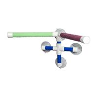 Ujjdwiurgh Ventouse pour Animaux de Compagnie Oiseau Perroquet Bain Support de Douche Plate-Forme Pôle Double Bâton Griffe Affûtage Support Amusant Perche