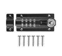 Ujjdwiurgh Verrouillage par Mot de Passe Boulon Noir Loquet de Porte en MéTal Antivol Combinaison de SéCurité à Chiffres ExtéRieur Maison en Bois Quincaillerie de Porte