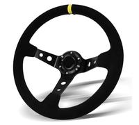 Ujjdwiurgh Volant universel de course, 350 mm, 6 boulons, en daim pour course / sport automobile / conduite SIM