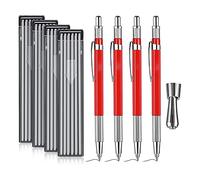 Ujjdwiurgh Welders Crayon, Marqueur MéCanique en MéTal Argenté avec Taille-Crayon IntéGré pour le Soudage, la Fabrication, le Travail Du Bois