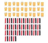 Ujjdwiurgh XT30 15 Paires de Connecteurs de Batterie Mâle XT30U Connecteurs Mâle Fiche Ronde avec Tube ThermoréTractable