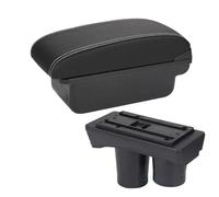 UJNHEQ Accoudoir de Voiture Boîte D'accoudoir De Voiture, Boîte De Rangement, Support De Verre, Accessoires De Modification pour Citroën C2 C3(C3 Black White NOUSB)