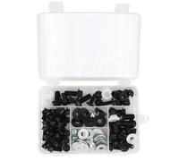 UJNHEQ boulons Kit De Boulons De Garde-Boue pour KX KXF KLX KDX, pour Modèles KX60 KX65 80 85 125 250 KD80, Corps Complet, Cadre en Plastique, Kit De Carénage(Noir)