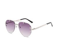 UJNHGQ Lunettes de soleil aviateur sans monture pour hommes, classiques, double pont, dégradé, tendance, vintage, multicolores, décontractées, Z1