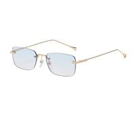 UJNHGQ Lunettes de soleil carrées sans monture pour femmes, petites lunettes de soleil rectangulaires punk vintage noires et rouges teintées, verres de couleur, lunettes pour dames, 1