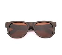 UJNHGQ Lunettes de soleil en bambou polarisées pour hommes et femmes, marron, étui en bois pelé E