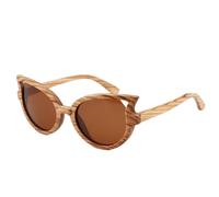 UJNHGQ Lunettes de soleil en bois polarisées UV400 pour femme, design tendance, verres de différentes couleurs, boîte en bois marron, autres