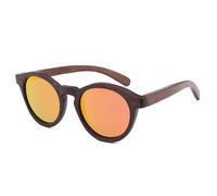 UJNHGQ Lunettes de soleil polarisées en bois de bambou pour femmes et hommes, style vintage, orange, étui en bois pelé E