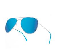 UJNHGQ Lunettes de soleil polarisées pour grosses têtes, hommes et femmes, argent bleu XXL