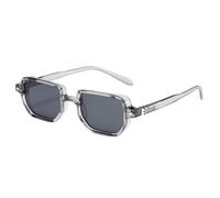 UJNHGQ Lunettes de soleil rectangulaires pour femmes et hommes, couleur bonbon, pour soirées, plage, gris