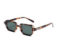 UJNHGQ Lunettes de soleil rectangulaires pour femmes et hommes, couleur bonbon, pour soirées, plage, léopard