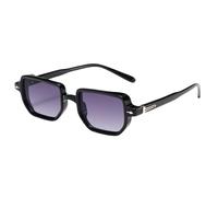 UJNHGQ Lunettes de soleil rectangulaires pour femmes et hommes, couleur bonbon, pour soirées, plage, noires