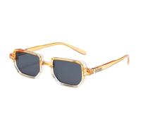 UJNHGQ Lunettes de soleil rectangulaires pour femmes et hommes, couleur bonbon, pour soirées, plage, orange