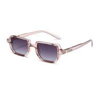 UJNHGQ Lunettes de soleil rectangulaires pour femmes et hommes, couleur bonbon, pour soirées, plage, rose