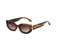 UJNHGQ Lunettes de soleil rétro œil de chat à petite monture, tendance, même style, thé léopard, 1