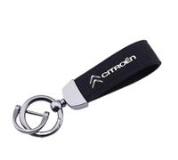 UJNVDXZE Auto Logo Porte-clés pour Citroen Elysee Berling Xsara Saxo Cactus,Porte Clef Voiture Antirouille Voiture Porte-Badge Mousqueton Porte Clé Accessoires décoration Style,Black