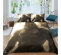 UJSDVNNJJ Giant Ape Linge de Lit Microfibre 3 Pièces 3D Imprimée Confortable Fantaisie Creature Style Parure de Lit avec Fermeture Éclair Ultra Douce for Décoration de Chambre Double（200x200cm）