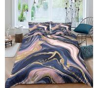 UJSDVNNJJ Marble Swirls Parure de Lit Hypoallergique Microfibre 3 pièces Imprimé en 3D Abstrait Luxury Design Ensemble De Literie avec Taie d'oreiller Ultra Douce for Garçons Filles Single（140x200cm）