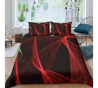 UJSDVNNJJ Rouge Light Trails Housse de Couette Douce Microfibre 3 pièces Imprimé en 3D Abstrait Motion Design Linge de Lit avec Fermeture Éclair Ultra Douce for Enfants Garçons Ado Single（140x200cm）