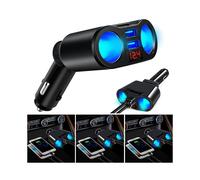 UK 12V Car Cigarette Lighter 2 Way Dual USB Charger Plug Socket Splitter Adapter
