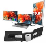 UK BONITOYS Rallonge d'écran d'ordinateur portable de 15,6", 1080p FHD avec 120 % sRVB, rotation à 235°, double écran, Plug & Play, triple écran compatible avec Windows, Mac, Chrome